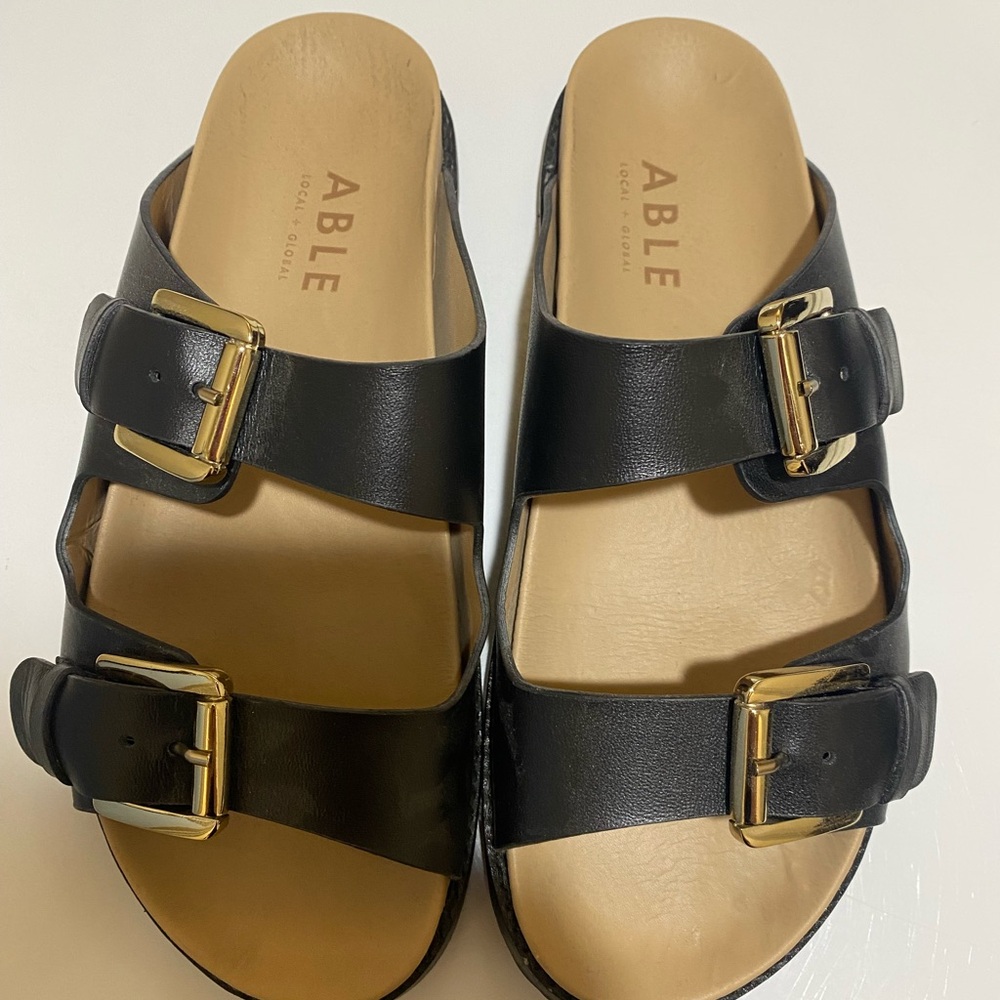 Able Black Sandal~ Size 10.5 ~ worn a few times